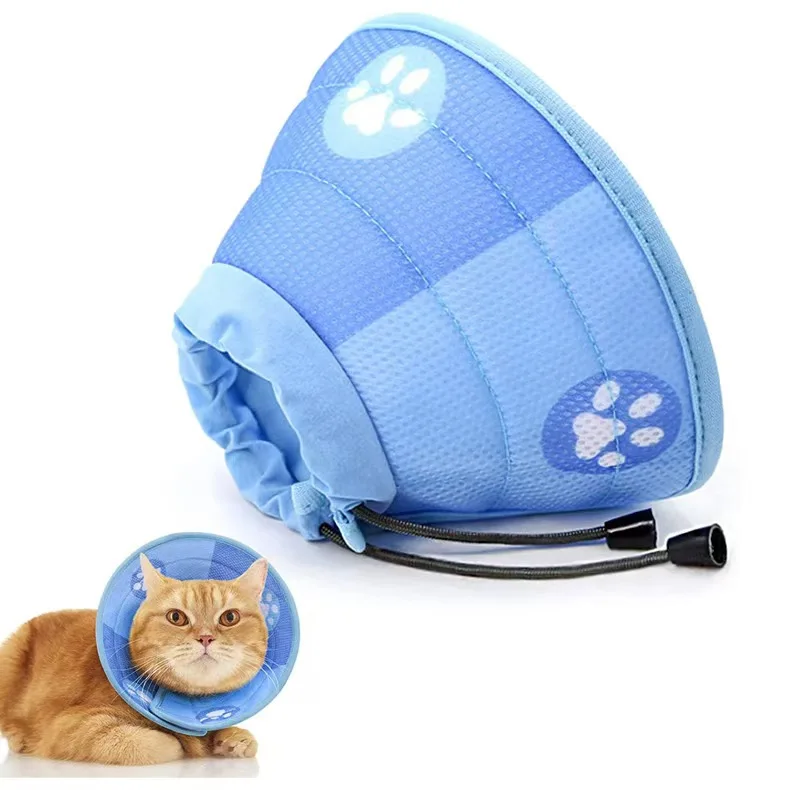 

Pet Elizabeth Ring Soft and Breathable Dog Cone Cat Pet Adjustable Dog Recovery Collar After Surgery