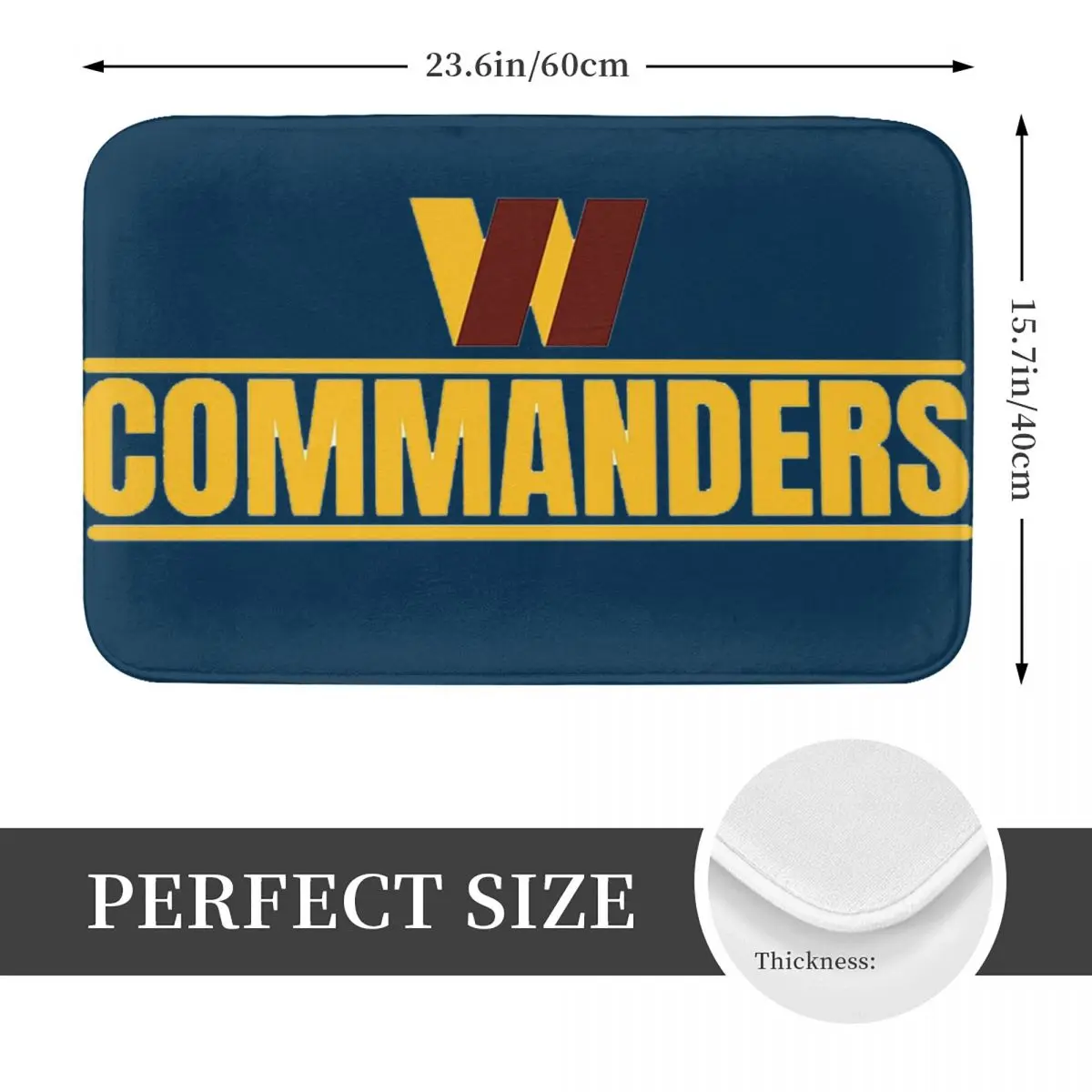 Washington Commanders Football Team Non-slip Doormat Floor Mat Washable Carpet Rug for Kitchen Entrance Home Balcony Footpad Mat