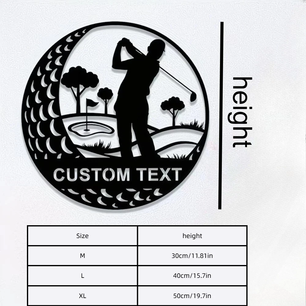 Personalized Golf Wall Sign - Custom Name & Title, Black Circular Design with Swing Silhouette, Perfect for Home or for Man Cave