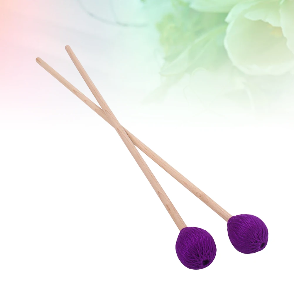 

2 Pcs Wool Drumsticks for Percussion Instrument Mallet Accessories Felt Head Bamboo Bass