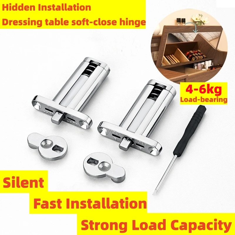 

Dressing Table Hydraulic Hinge Invisible Hinge for Dresser Table Vanity Top Hidden Hinge Makeup Table with Damping Buffer