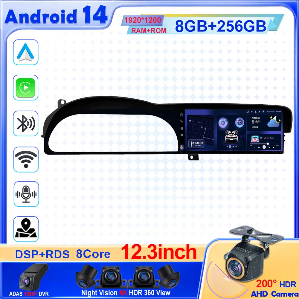 12.3 inch Android 13 Car Radio Video Multimedia Player for Mercedes Benz S W221 CL W216 2005 - 2013 4G WiFi GPS HD Touch Screen