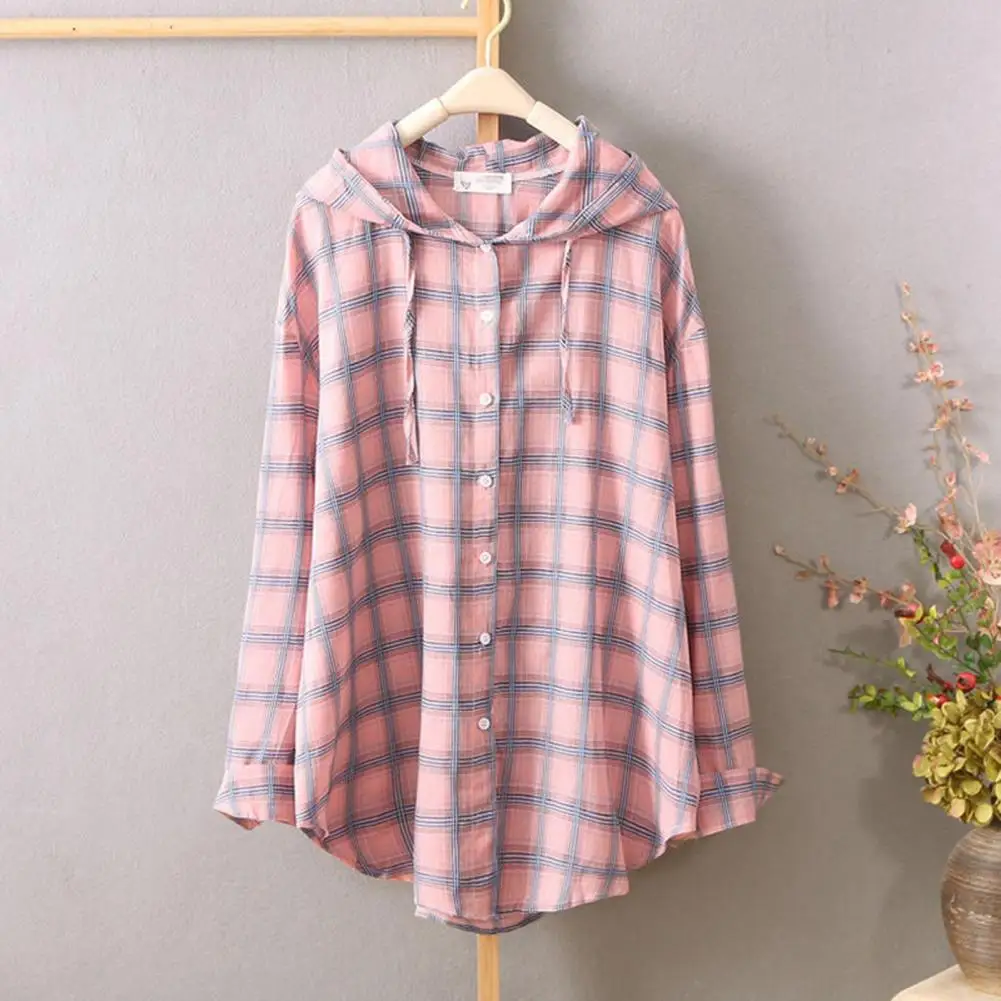 Fashion Skin-touch Wear Resistant Summer Open Front Plaid Printed Sunscreen Shirt Workwear Summer Cardigan Female Clothes