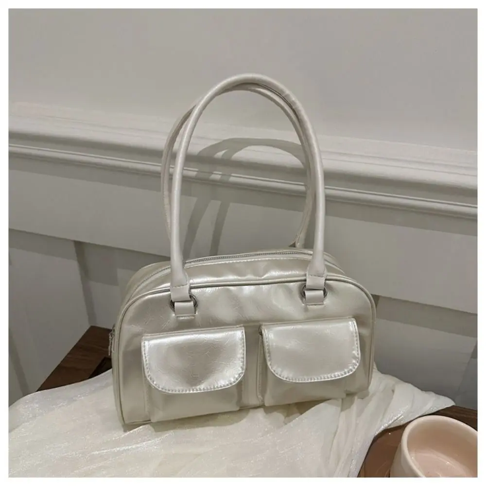 New Solid Color Crossbody Bags High-capacity PU Satchel Hobo Bag Luxury Design Underarm Bag for Women