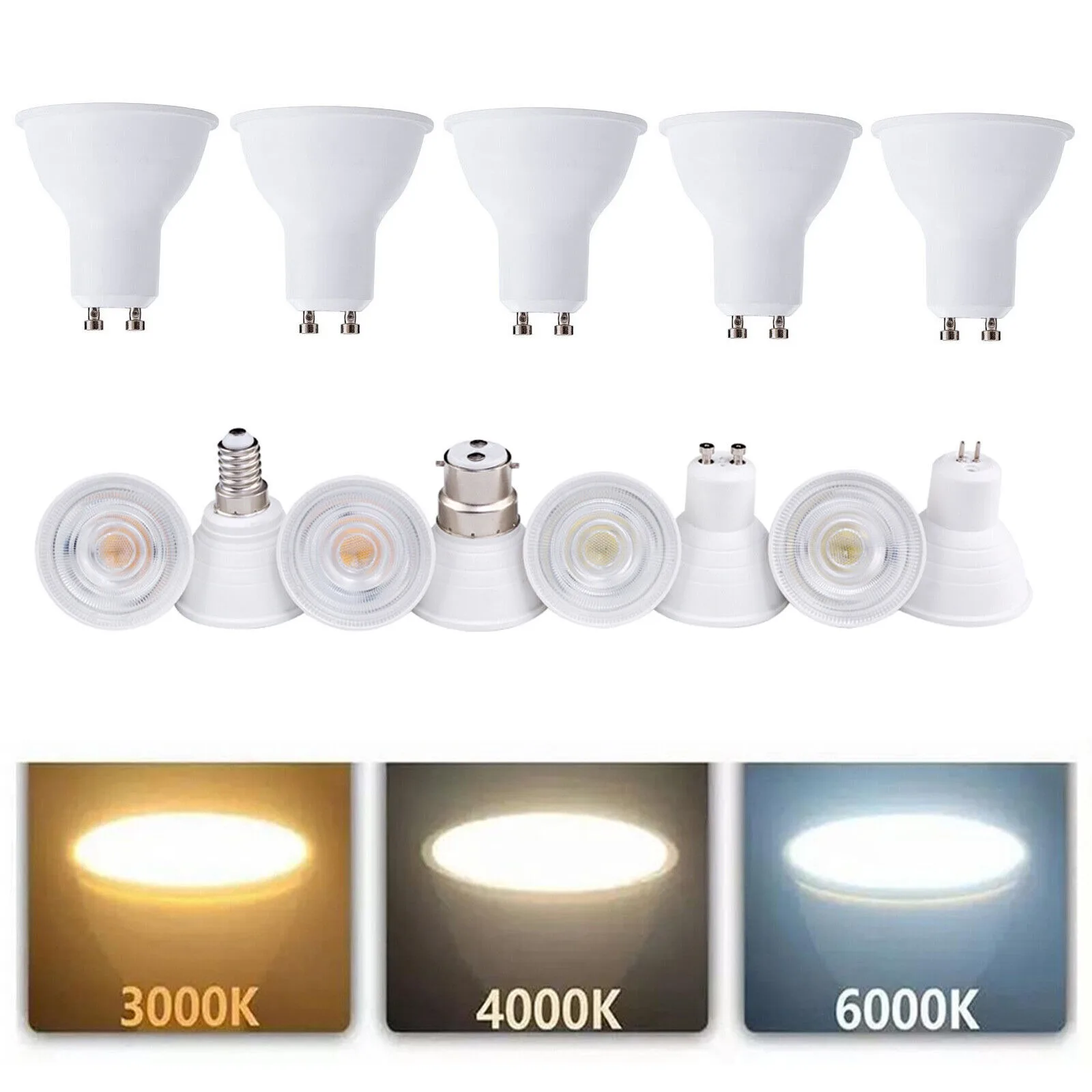 7W LED Bulb Spotlight GU10 MR16 E27 E14 LED Lamp 220V 110V 24 Degree Chandelier COB Light Bulb Super Bright Table Lamp Downlight