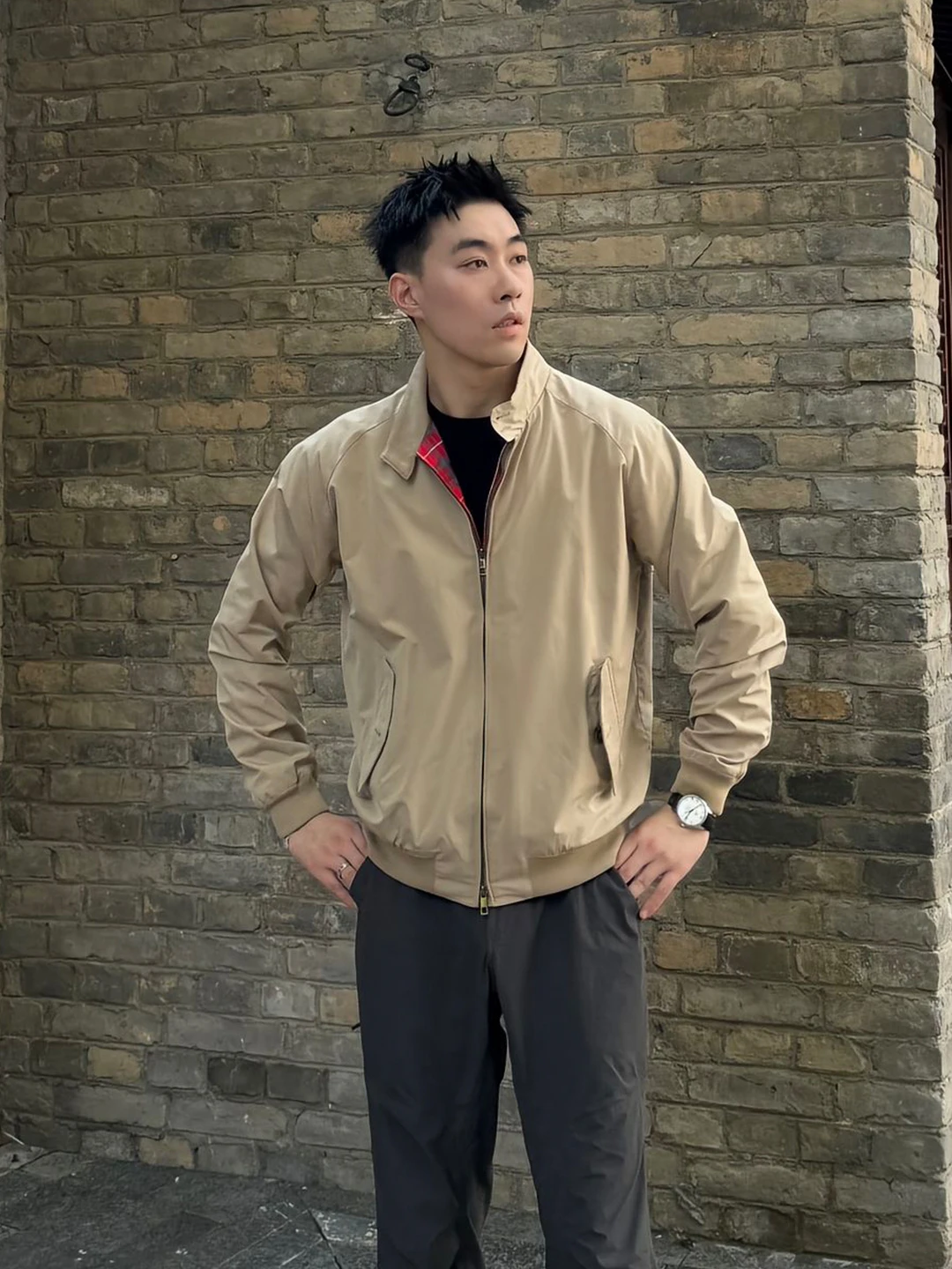 

Мужская куртка-жакет цвета хаки с воротником-стойкой, в клетку, в американском стиле, приталенная, повседневная, для подростков