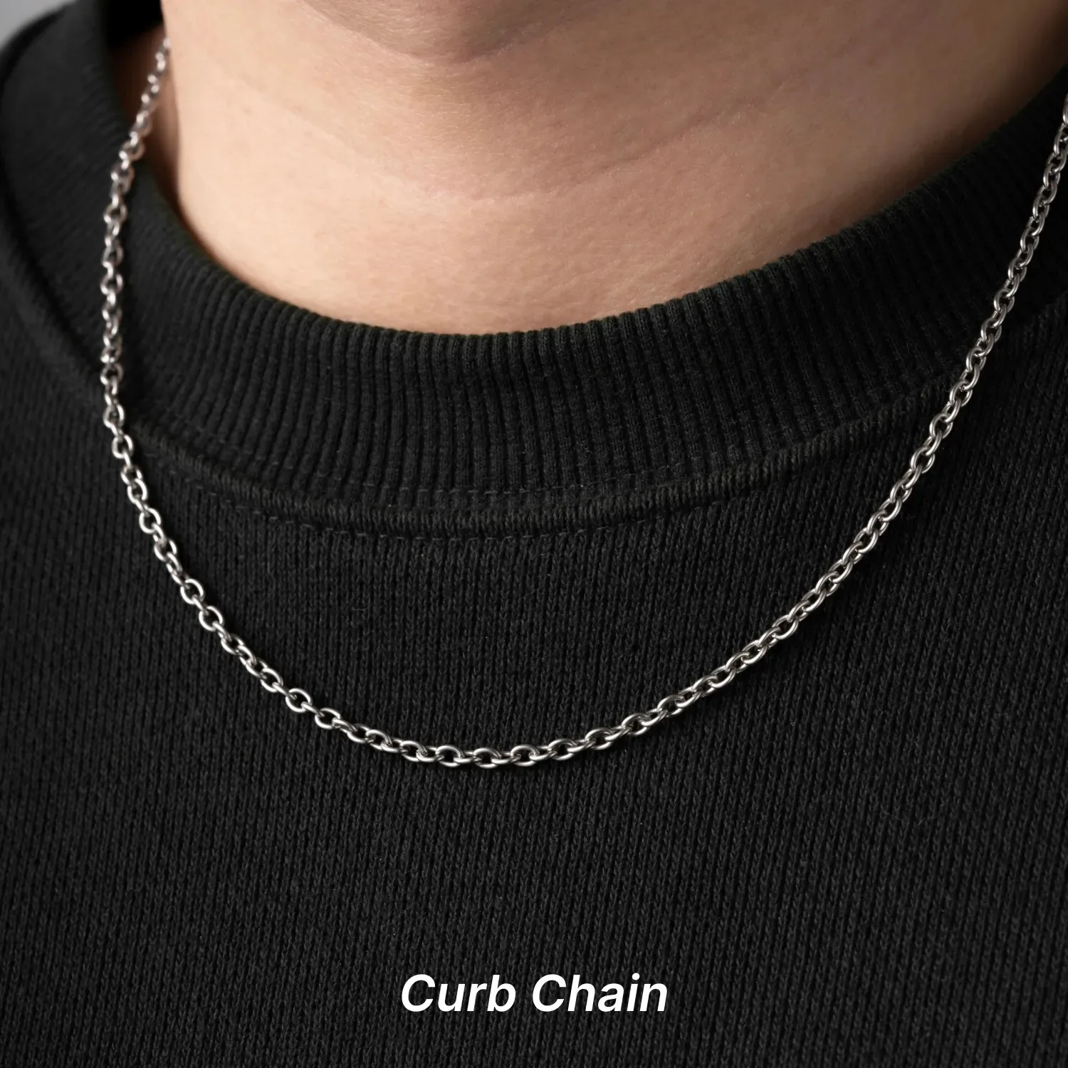 COPPERTIST.WU Cable Chain 3MM Titanium Steel Chain Necklace for Men Women
