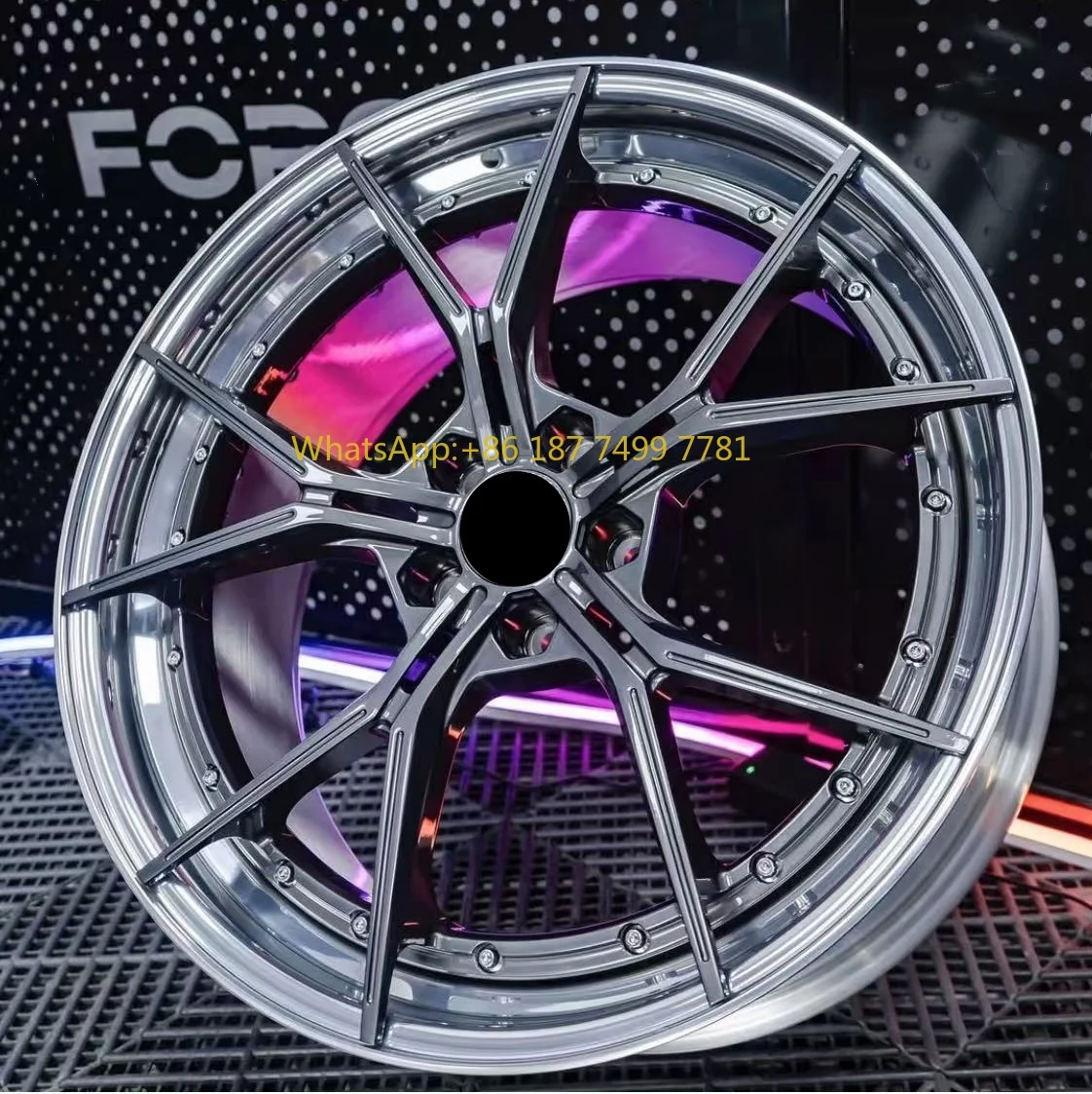 

Forged Luxury Sport Rims Polished Lip Gloss Black Face 5x114.3 5x130 5x120 18-22 Inch Car Wheel Rims
