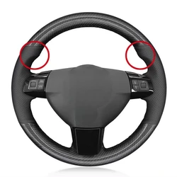 Car Steering Wheel Cover Black Carbon Fiber Leather For Opel Astra (H) 2004-2009 Zaflra (B) 2005-2014 Vectra (C) 2005-2009