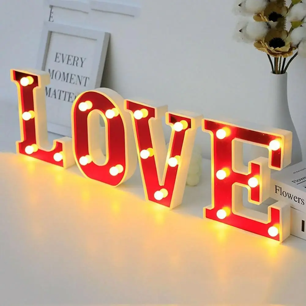 

16cm Size LED Light Letters Red White Color 26 English Letters Alphabet Lamp LED Light Luminous Design LED Letter Night Light