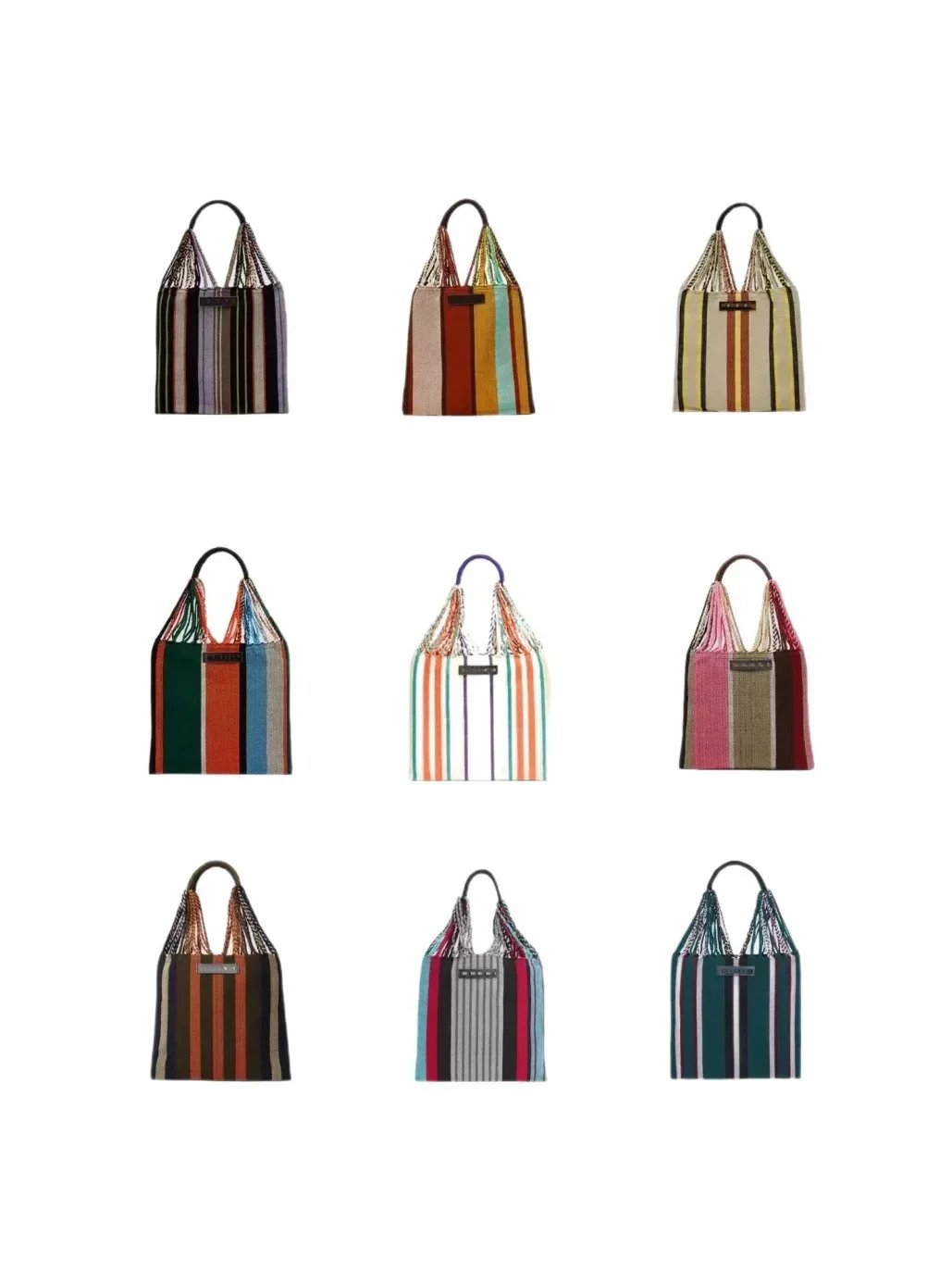Bolso Tote Tejido con Bloques de Color Estilo Marni 2026, Bolso Grande de Mano y Hombro Casual
