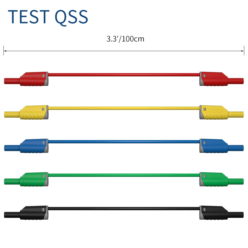 Imagem -03 - Qss-stackable Multi-meter Test Leads Test Leads Segurança Totalmente Isolamento Cabo de Medição Wire Line Q.70088b mm 100cm mm Pcs