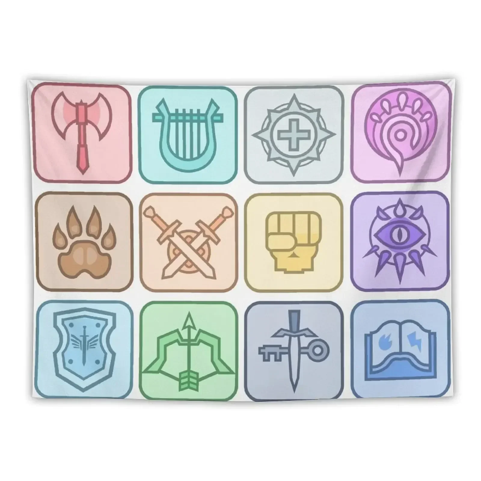 

JoCat Crap Guide to DnD Class Icons [Color] Tapestry Decoration Room Hanging Wall Wall Deco Tapestry