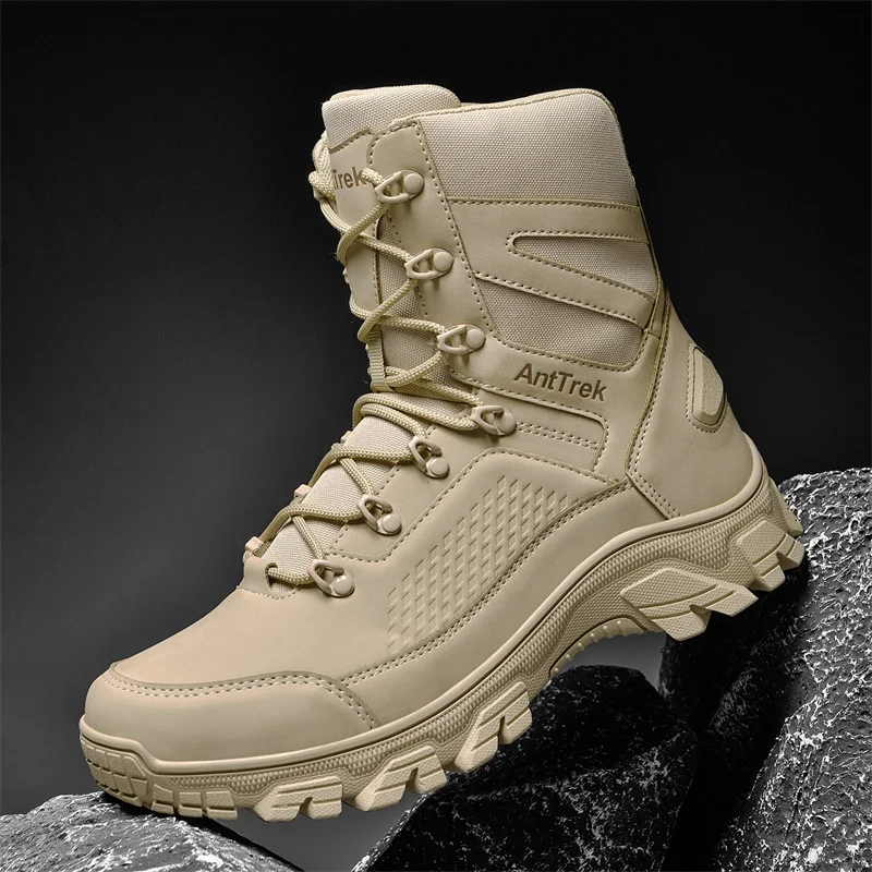 Tactical Boots Outdoor Waterproof Training Winter Lace Up Army Boots Safety Anti-Slip Hunting Boots Warm Camping Hunting Boots