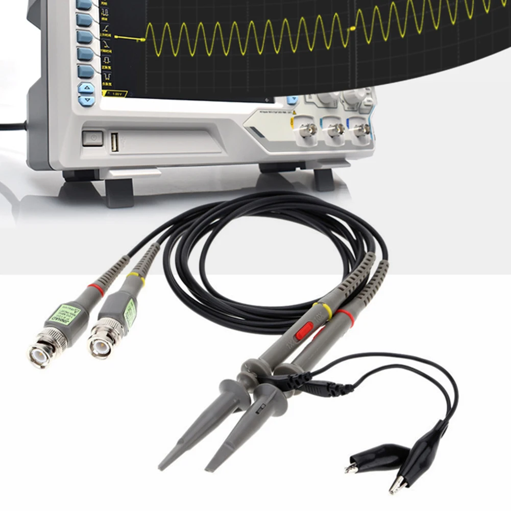 2pcs P6100 BNC Oscilloscope Probe Kit 100MHz 1X 10X Scope Analyzer Clip Probes