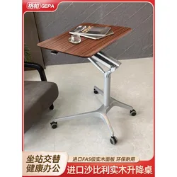 Pneumatic Lifting Table, Standing Workbench, Foldable Bedside, Movable Home Desk, Computer Meeting Desk, Table