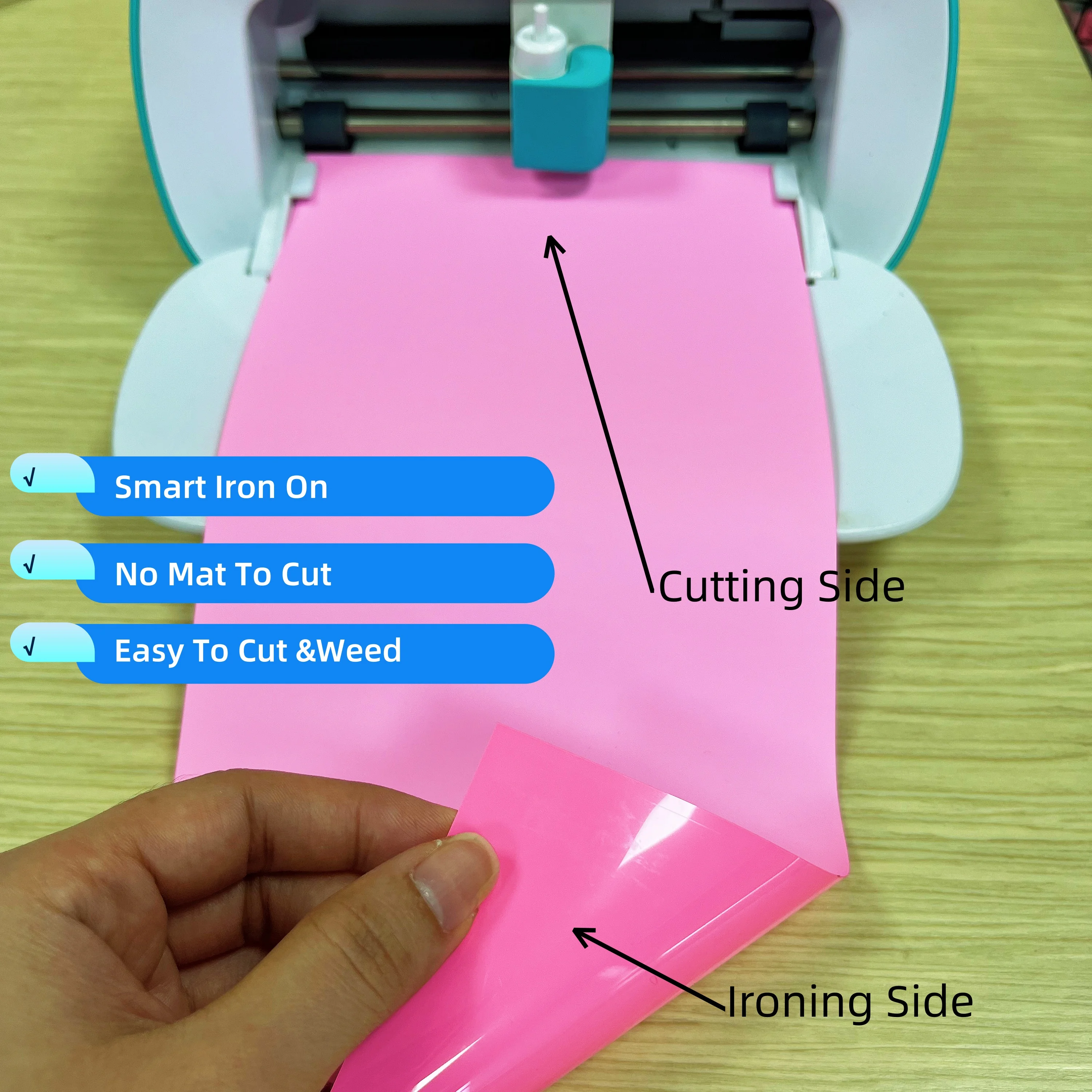 1Set Smart Iron On Vinyl for Cricut Joy, 5.5*12in HTV Vinyl - Matless Cutting, Smart Heat Transfer Vinyl for T-shirt Fabric