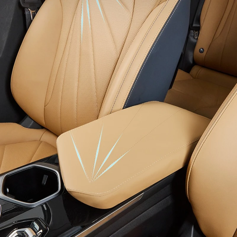 For Geely Boyue L Atlas L 2023 PU Leather Center Console Armrest Box Cover Pad Car Interior Modified Accessories