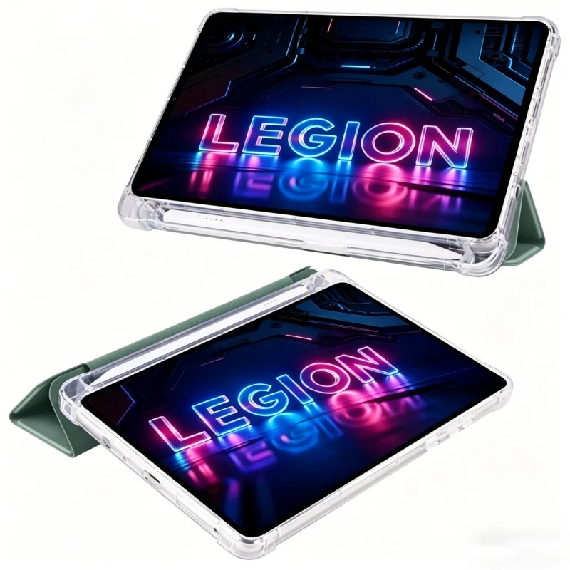For Lenovo Legion Y700 4th Gen Case with Pencil Holder Folding Stand TPU Back Tablet for Legion Y700 Gen 4 Gen4 Case TB322FC