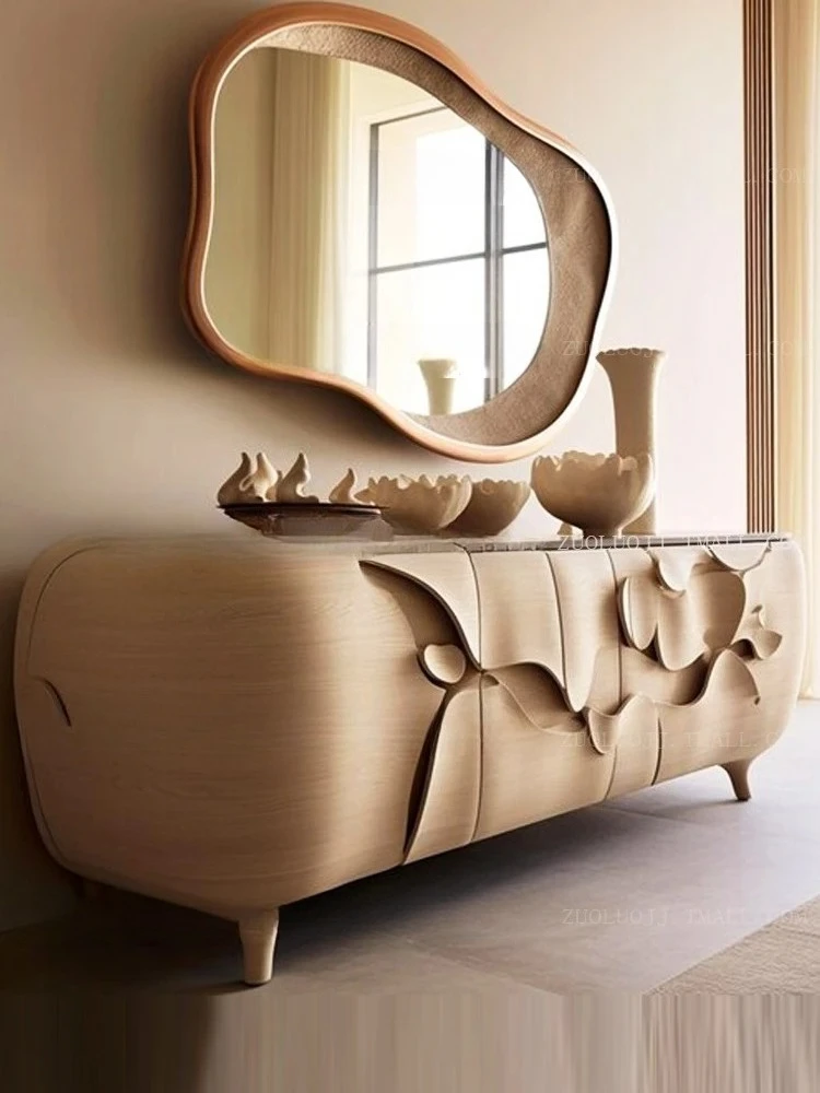 Mobile da ingresso francese color crema, mobile TV artistico di design