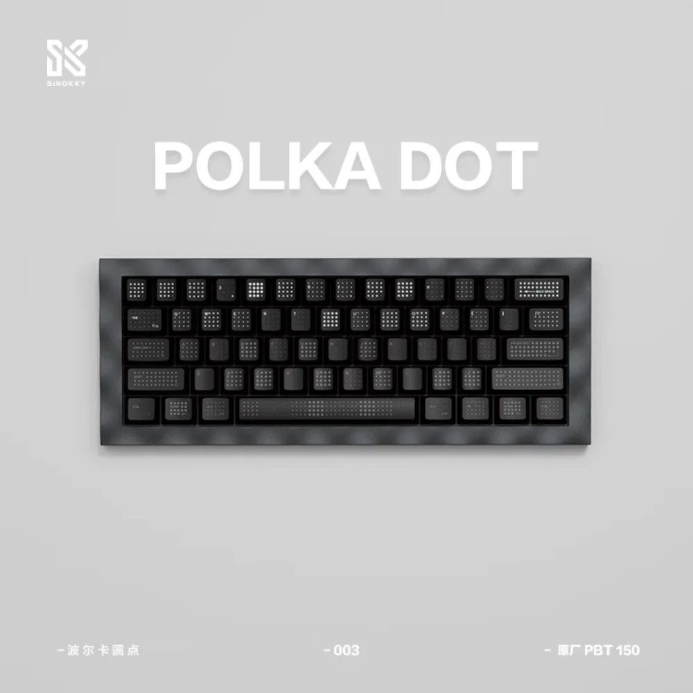 POLKADOT Thema Keycap Set 150Key PBT Custom Black Dot Toetsenbord Cap 1,5 mm Cherry Profile Gaming KeyCap voor mechanisch toetsenbord