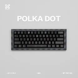 POLKADOT Theme Keycap Set 150Key PBT Custom Black Dot Keyboard Cap 1.5mm Cherry Profile Gaming KeyCap for Mechanical Keyboard