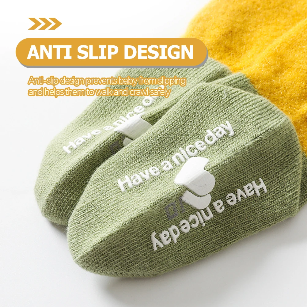 

Anti-Slip Warm Socks Baby Newborn Toddler Cotton Non Slip Grippers Comfortable Breathable Easy Wear Cute Design Walking