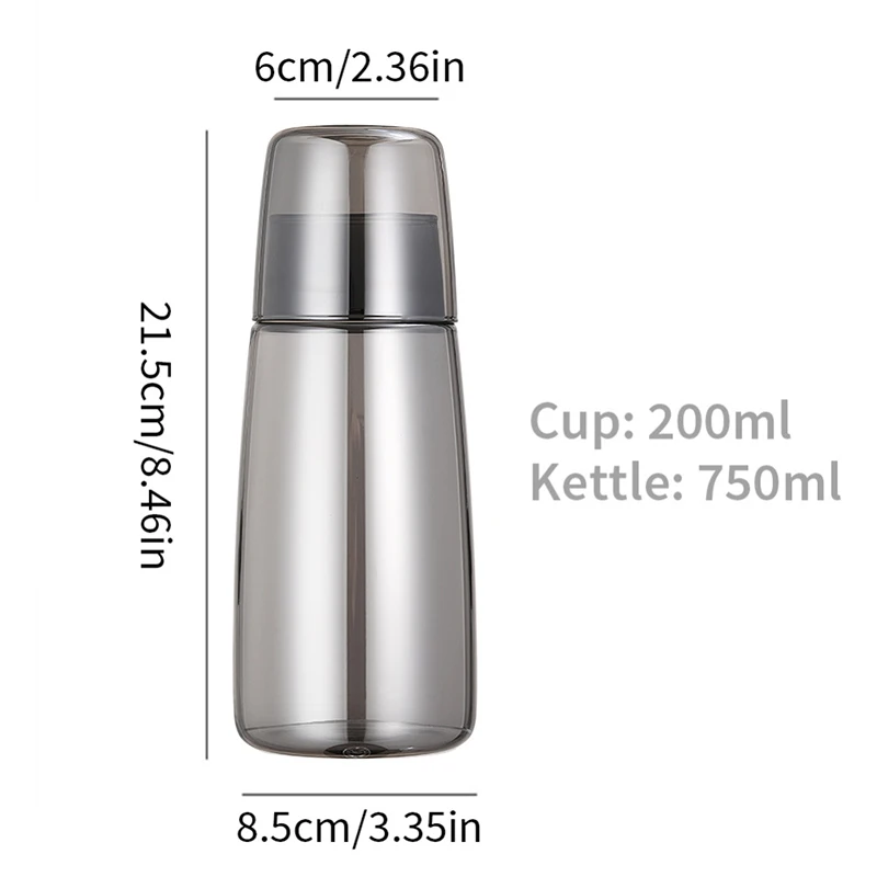 NONE 750/850ml Glas Teekanne Set heißes kaltes Wasser Krug transparente Wasser karaffe mit Becher Glas Tasse Home Nacht Wasserkocher 3