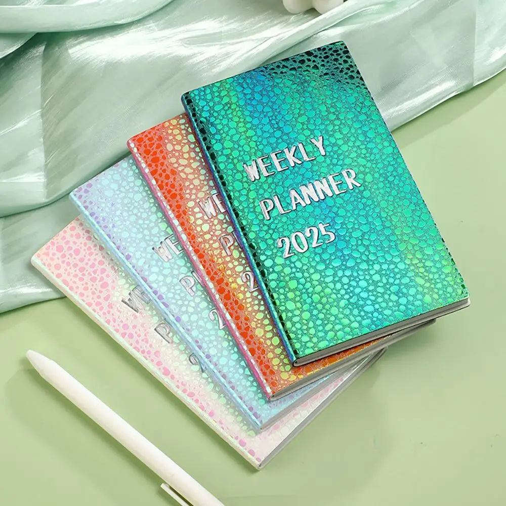 

A6 2025 Agenda Book English with Calendar 2025 Planner Notebook Laser Stone Texture To Do List Daily Weekly Monthly Planner