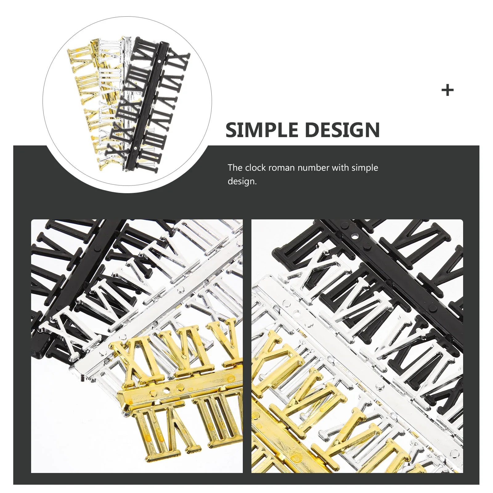 

12 Pcs Roman Numerals Card 2 3cm Gold Silver Black Clock Number Accessories DIY Repair Kit Wall Clock Numerals Hardware