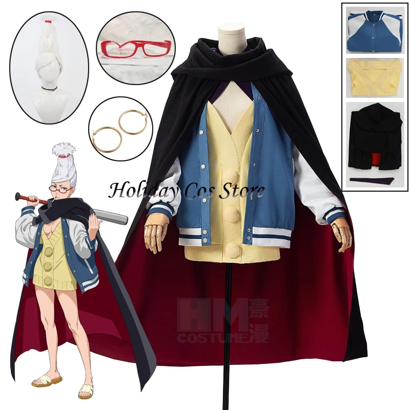 Seiko Ayase Cosplay Costume White Wig Cloak Jacket Earrings Glasses Anime Outfit Santa Dodoria Halloween Party For Women Girls