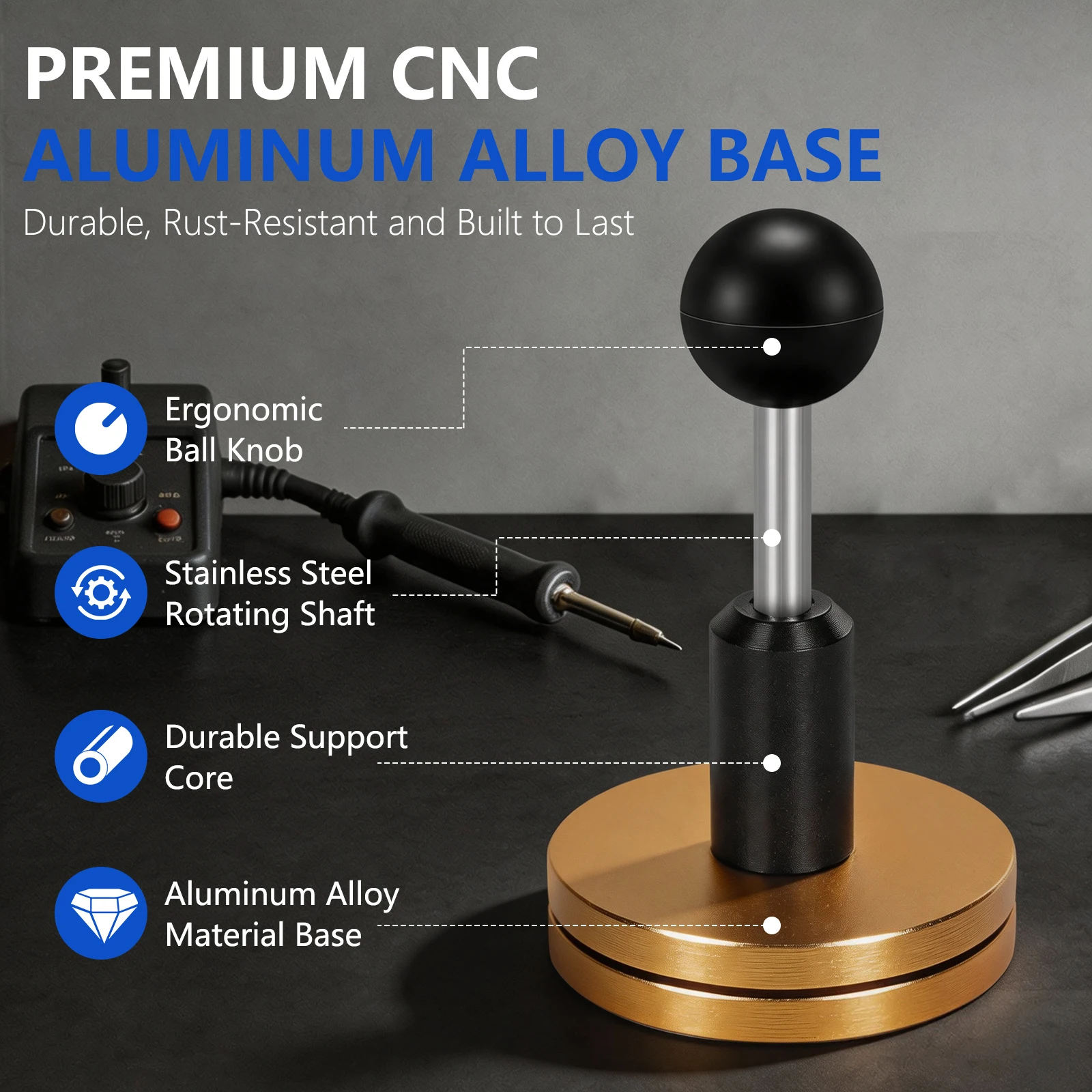 NEWACALOX 360° Rotation Soldering Wire Braket Solder Dispenser Reel Adjustable Roll Holder Welding Tool Accessories