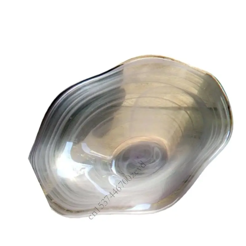 

Handmade Waved Glass Serving Dish Contemporary Appetizer Plate Transparent Tableware For Dining Decoration P9YB