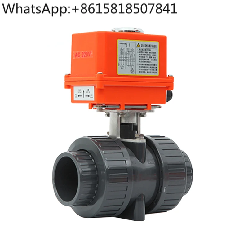 

Электрический шаровой кран ПВХ ПВХ ПВХ двойной от DN20 32 50, пластиковый шаровой кран с гибким гнездом