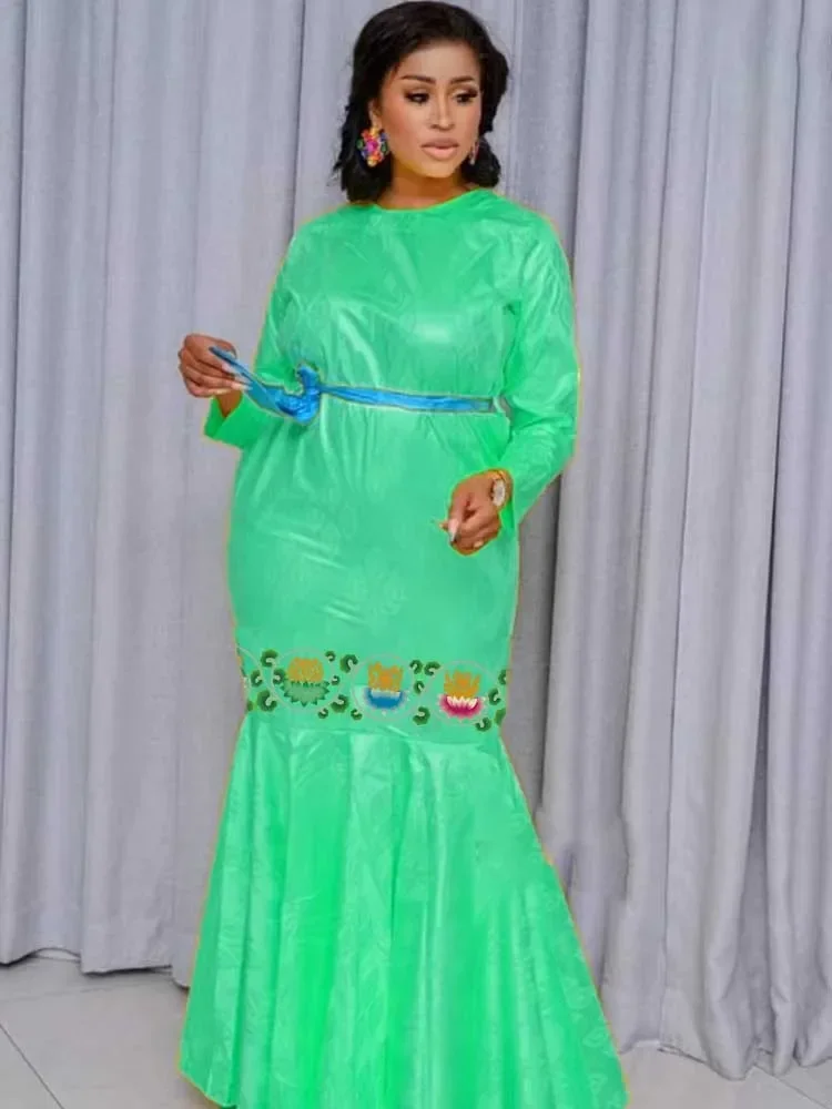 Curvy Plus Size Bazin Riche Dashiki Dress Aso Ebi Boubou Kaftan Women Wedding Guest Eid Ceremony Long Evening Maxi Gown