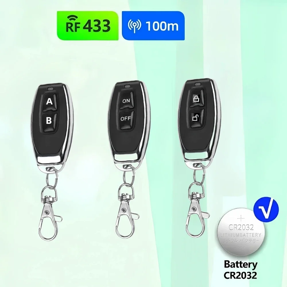 433MHz RF Learning Remote Control EV1527 Code Smart Home Transmitter For Car Gate Garage Door Alarm Key Control