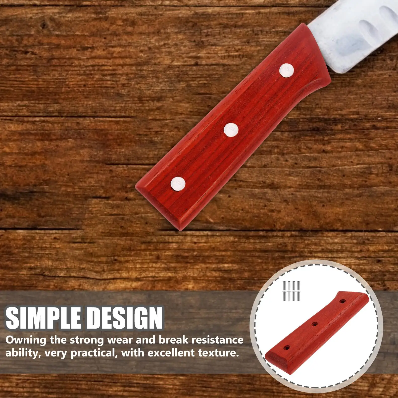 

Solid Wood Handle Accessories Red Pear Wood Ergonomic Kitchen Replacement Grip Practical ToolKnife Pot Handle chopping