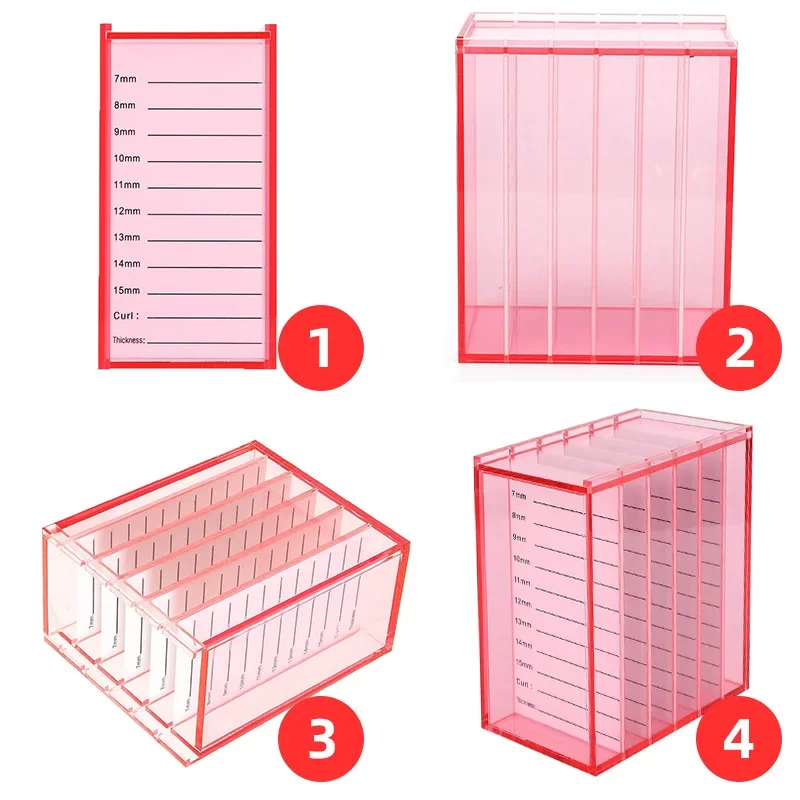 False Eyelashes Storage Box 5 Layers Acrylic Pallet Lash Holder RED/BLUE/WHITE