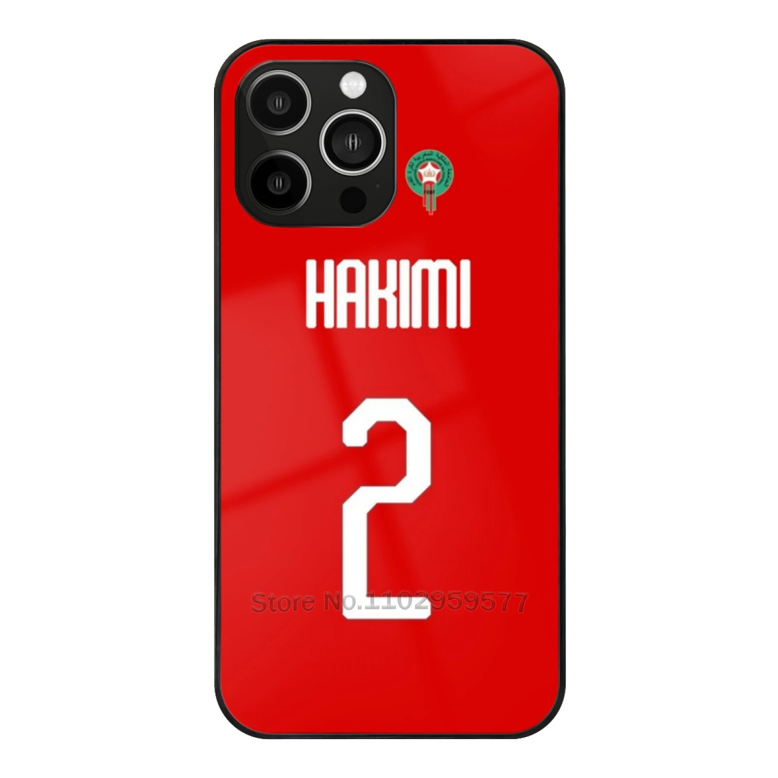 Hakimi Morocco Soft Glass Case For Iphone 15 14 13 12 11 Pro X Xs Xr 7 8 Max Mini Cover Ziyech Morocco Maghrib Amrabat