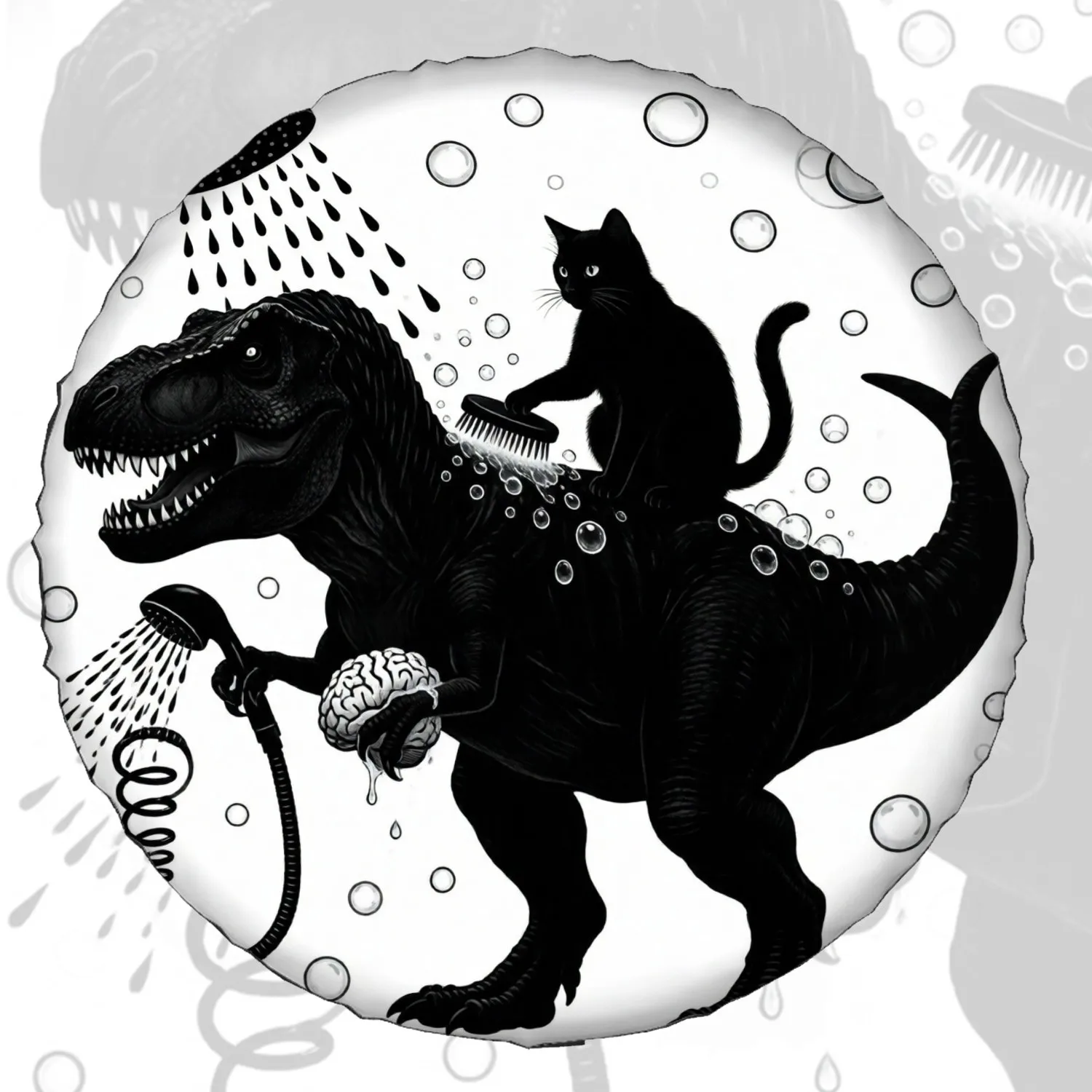Dinosaur Cat Bathing Spare Tire Cover Waterproof Dustproof Wheel Protector for SUV Truck