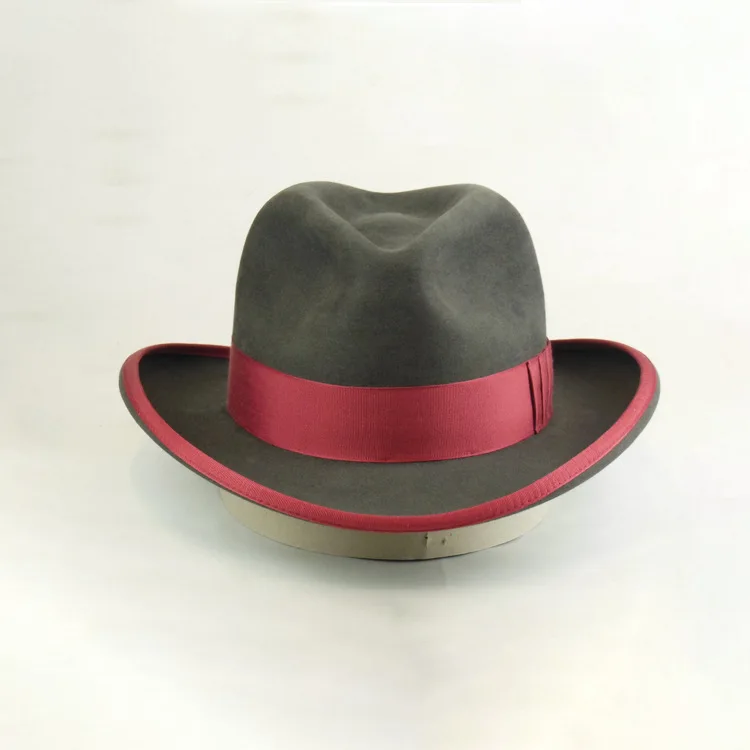 

Ribbon-Decorated Sheepskin Hat European and American Fashion Solid Color Wool Hat