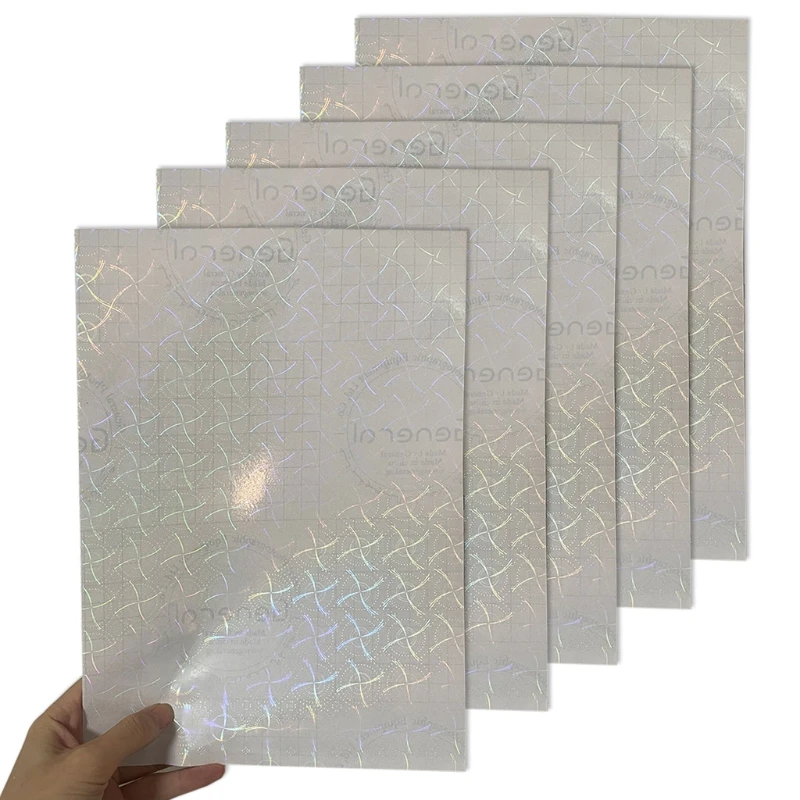 5 Sheets Transparent Overlay Lamination Vinyl Size Self-Adhesive Laminate Waterproof Vinyl Sticker Paper 10CF