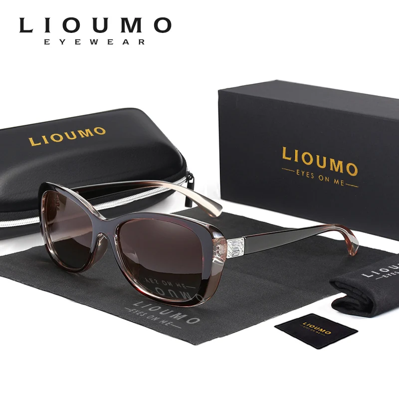 

LIOUMO Luxury Brand Crystal Frame Polarized Sunglasses Women 2022 Fashion Gradient Anti-Glare Glasses Elegant gafas de sol mujer