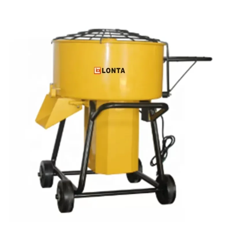 LONTA YP100 100L Cement Mixer Forced Action Vertical Flat Mouth Pan Concrete Mixer Machine Electric Pan Mixer With Cover