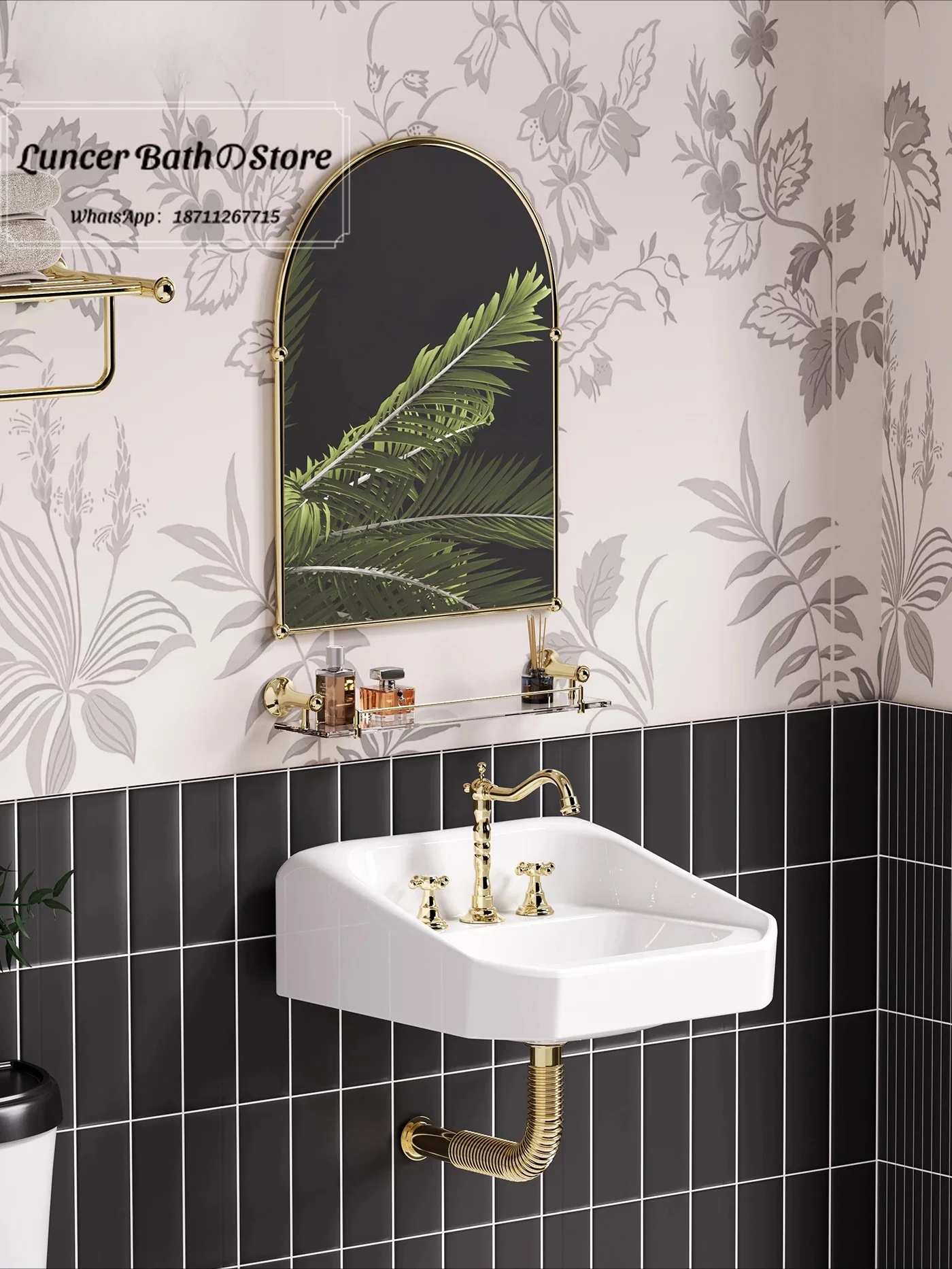 Cream Vintage Wall Hung One-piece Wash Basin High Temperature Glazed Anti-splash Wall Sink For Homestay Powder Room Balcony