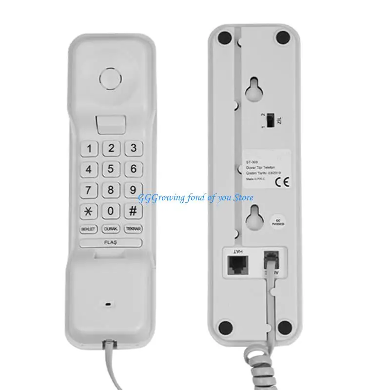 H9EB ST309 Wall Phone Fixed Landline Wall Telephone with Pause and Redial for Home and Office Hotel Spas Use