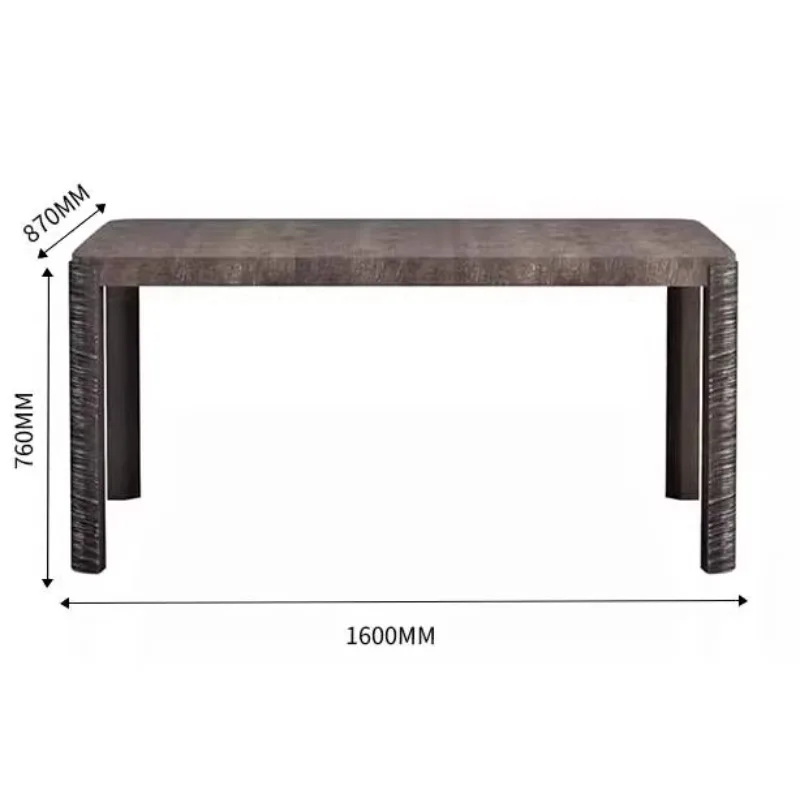 

American retro dining table light luxury all solid wood carving modern simple rectangular dining table