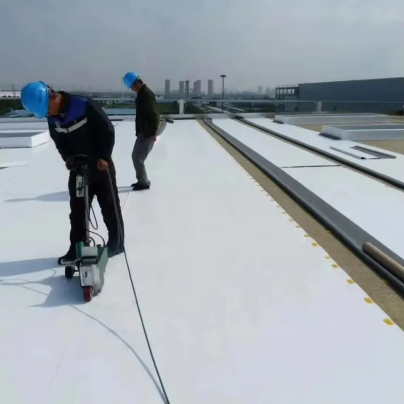 Hot Sale Roof Waterproofing 1.5mm 60 Mil TPO Roofing Membranes on Heat Insulation Layer for Flat Metal Roof-10x10cm Sample Link