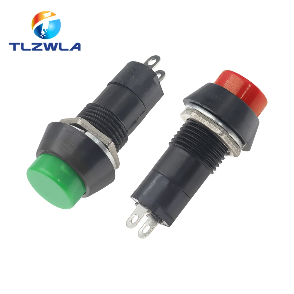 10PCS PBS-11A 12mm self-locking Plastic Push Button Switch Latching Switchs 1A 250V AC 2PIN PBS-11B