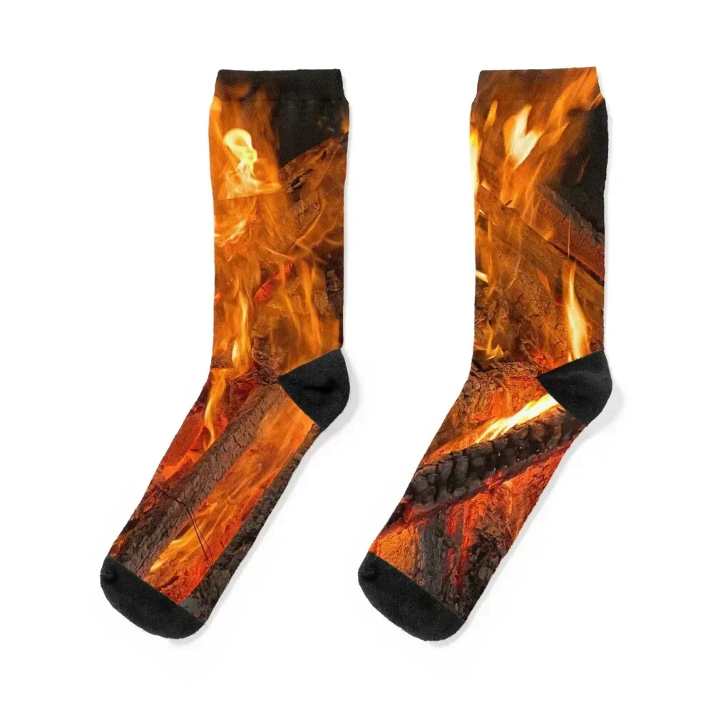 

Wood fire Socks retro new year halloween Boy Child Socks Women's